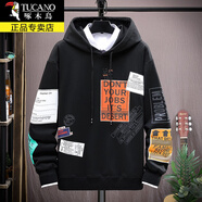 啄木鳥(niǎo)（TUCANO）衛衣男秋冬季新款外套男士加絨休閑連帽潮流情侶裝打底衫衣服男裝 W605黑色 XL