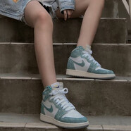 耐克（NIKE）男鞋女鞋 Air Jordan1 白紫腳趾 aj1 潮流休閑運(yùn)動(dòng)復(fù)古籃球鞋 575441-GS/555088-311 湖水綠 42.5