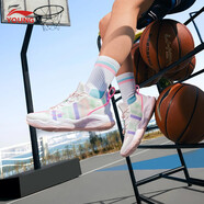 LI-NING KIDS李寧兒童籃球鞋新款青少年球鞋減震耐磨音速8中大童男大童運(yùn)動(dòng)鞋 音速8（標(biāo)準(zhǔn)白） 36