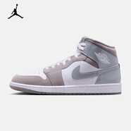 耐克（NIKE）男鞋秋季新款運動(dòng)鞋air jordan 1 MID AJ1 喬1禁穿中幫籃球鞋/潮 HF3216-100/白灰 45