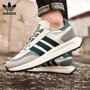 三葉草（Adidas）男女休閑鞋 RETROPY E5時(shí)尚舒適boost緩震透氣運(yùn)動(dòng)鞋 灰白綠 43