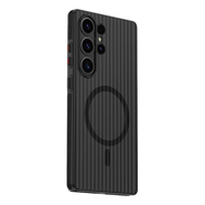 興麟【防滑邊條】三星S25Ultra手機(jī)殼Galaxy s25u新款光柵瓦楞殼全包防摔超薄磨砂磁吸網(wǎng)紅男女款硬殼 【透黑黑邊瓦楞殼】防滑條設(shè)計(jì)一MagSafe磁吸 適用三星S25ultra