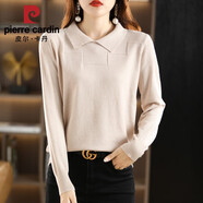 皮爾卡丹（pierre cardin）春秋款娃娃領(lǐng)長(cháng)袖針織衫女套頭毛衣寬松常規打底毛衣常規款純色 2024【杏色】JR-238娃娃領(lǐng)長(cháng)袖20 2XL 【135-155斤】