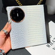 閃森【個(gè)性定制】華為mate X6手機殼電鍍智能休眠翻蓋matex6典藏版手機保護套真皮全包防摔支架高檔 電鍍休眠翻蓋-蜥蜴肚紋-優(yōu)雅白 華為 Mate X6