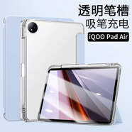 中瑟【帶筆槽】適用iQOO Pad Air保護套11.5英寸2023款?lèi)?ài)酷平板電腦保護殼三折帶筆槽防摔透明軟殼 白冰藍【氣囊筆槽款】