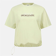 迪桑特（DESCENTE）女T恤 25年韓版 夏季風(fēng) 女士清涼短袖 T 恤 輕便短款收腰圓領(lǐng)上衣 淺黃綠色 / LIME L (95)