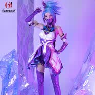 王者榮耀cos服LOL星之守護者阿卡麗cos服卡莎薩勒芬妮裝全套服飾 阿卡麗cos服 2XL