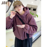 JZDZ韓系純色開衫女裝外套春秋季新款2025流行寬松休閑舒適氣質(zhì)上衣 紫色 【春秋款】 常規(guī) L 【建議115-125斤】