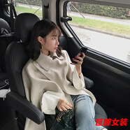 tromlfz斗篷毛呢外套女潮秋冬秋寬松斗篷披肩短款上衣毛呢大衣外套女無袖 淺灰色 鐵灰 120-140 XL