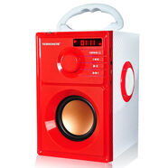 萬(wàn)圣萬(wàn)圣A10三喇叭木質(zhì)音箱重低音音箱無(wú)線(xiàn)藍牙便攜式大音量大功率戶(hù)外室內 三喇叭便攜式【標配】紅色