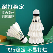 智宙羽毛球12只裝耐打王不易打爛鵝毛室內(nèi)室外比賽防風(fēng)訓(xùn)練用球 耐打羽毛球共12只羽毛球 1筒