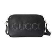 GUCCI男包相機包情侶包男士迷你單肩包斜挎包男女同款包包生日禮物 黑色皮革768391-AACYX-8446