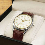 碧允老上海牌機械表男士手動(dòng)上發(fā)條手表庫存爸爸送禮復古老表 棕色真皮表帶 復古推薦