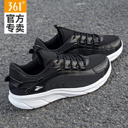 361°男鞋運動(dòng)鞋男2025夏季新款網(wǎng)面透氣休閑跑鞋輕便減震黑色跑步鞋男 曜石黑/銀白色 44