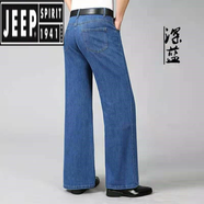 吉普（JEEP）中老年秋冬季男士大碼牛仔褲寬松直筒寬褲百搭闊腿褲直筒牛仔褲男 深藍(lán)色【寬松直筒褲】 34 碼適合腰圍2尺7