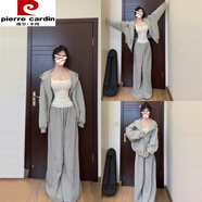 皮爾卡丹（pierre cardin）2025新款春秋女一整套穿搭韓系感時(shí)尚運動(dòng)休閑衛衣套裝 【灰色套裝】【入秋穿搭一整套/ M 【冷淡系獨特別致套裝/森系/