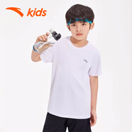 安踏（ANTA）大童短袖T恤秋季官方旗艦冰絲速干2025新款6-16歲男大童裝 白色 160