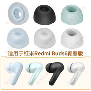 原裝紅米Redmi Buds6青春版耳帽硅膠套耳塞軟膠塞頭 藍牙耳機配件 1套-大中小各1對共3對 透白藍管用紅米Buds6青春