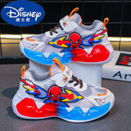 迪士尼（DISNEY）蜘蛛俠兒童運動(dòng)鞋2025春秋新款網(wǎng)面透氣男童鞋子小學(xué)生輕便跑步鞋 紅色網(wǎng)鞋1 26 內長(cháng)16.0厘米