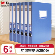 晨光(M&G)文具A4/35mm藍色粘扣檔案盒 PP文件盒 經濟款黨建資料盒/財務憑證收納盒 6個裝ADM929CNB