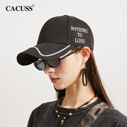 CACUSS棒球帽女2025春夏新款時尚鴨舌帽男戶外遮陽運動帽子女情侶款 黑色 均碼 57-59cm