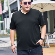 戰(zhàn)楓特大碼冰絲短袖T恤男胖子加肥加大碼運(yùn)動速干網(wǎng)眼半袖特大號肥佬 黑色A87款 9XL 建議280-300斤左右