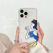 線條白雪公主適用iPhone16promax女款15透明手機(jī)殼13/12軟14p 透明-彩色公主 6Plus