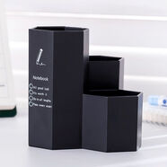 溥畔筆筒個(gè)性簡(jiǎn)約學(xué)生書(shū)桌上文具用品多功能ins辦公桌創(chuàng  )意時(shí)尚桌面擺 4304-8黑色