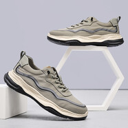 卡丹路【休閑男鞋】春夏秋季男士懶人鞋透氣鞋舒適軟底男士軟底鞋 灰色 40