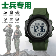 魔鬼周（MOGUIZHOU）戰(zhàn)術(shù)手表特種軍表男士雙顯手表戶外運動電子表多功能防水夜光男表 經(jīng)典款-綠色白盤
