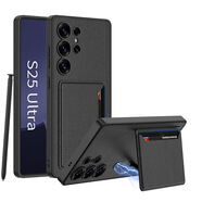 GKK適用于三星S25ultra新款手機殼潮牌s25+卡包支架皮套 炫酷黑 SM-S25Ultra【單殼】