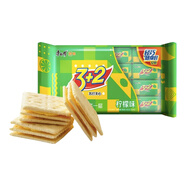 康師傅 3+2蘇打夾心餅干 300g 海鹽青梅芝士檸檬焦糖奶油味 酥脆可口 檸檬味 300g*1袋（12枚）