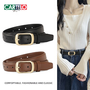 卡帝樂(lè )鱷魚(yú)皮帶女時(shí)尚百搭針扣腰帶牛仔裙子裝飾韓版潮ins風(fēng)休閑簡(jiǎn)約褲帶 黑色【寬度2.8CM】 115cm