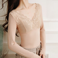 譚飛【速暖小蠻腰】【黃金甲小背心】保暖內搭打底修身上衣女 升級款-膚色長(cháng)袖【現貨】 M （適合85-110斤）