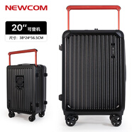 悠客寬拉桿行李箱20簡(jiǎn)約登機箱 黑色拉鏈