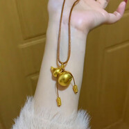 瑞諾黃金葫蘆吊墜女999足金盤纏項(xiàng)鏈鎖骨鏈生日禮物送女友老婆 勿拍/克重多退少補(bǔ)