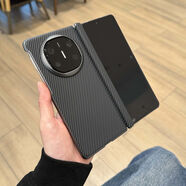 夜凡 適用華為matex5折疊屏手機殼防摔碳纖維紋磨砂mateX5典藏版保護套包中軸超薄后蓋硬殼防指紋簡(jiǎn)約 【黑色-包中軸】-碳纖維紋后殼 華為MateX5