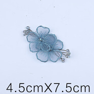 韓版水鉆刺繡蕾絲布貼釘珠衣服補(bǔ)洞貼布花朵圖案補(bǔ)丁貼花服裝輔料 A81藍(lán)色