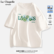 La Chapelle Sport拉夏貝爾短袖女夏季百搭休閑簡約韓版時尚運(yùn)動透氣潮流t恤女裝 白色(夏季限定) L /165（推薦115-130斤）