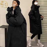 鏡渝先生200斤胖妹妹棉服加肥加大碼300斤長(zhǎng)款過(guò)膝派克服顯瘦胖mm冬季 XL_80-130斤