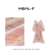 MBNL-F【紅人衣櫥】水光油畫(huà)  印花百搭半袖春夏帶連衣裙 XM-QZ2885 粉色 S 36
