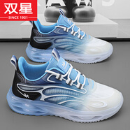 雙星運(yùn)動(dòng)鞋男鞋春秋季透氣網(wǎng)面網(wǎng)鞋休閑跑步厚底氣墊青少年老爹潮鞋 天藍(lán) 42