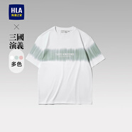 HLA海瀾之家短袖T恤23新款三國演義漸變厚板印花短袖男夏HNTBW2Y052A 漂白花紋6J S 165/84A