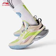 李寧（LI-NING）空襲籃球鞋男鞋新款輕彈科技減震低幫休閑潮流運(yùn)動鞋 巖白灰-5 39