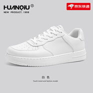 環(huán)球（HUANQIU）百搭小白鞋男款2024秋冬新款空運動男鞋子冬季厚底休閑板鞋 經典百搭白色 43 男款