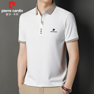 皮爾卡丹（pierre cardin）冰絲短袖T恤男夏季薄款商務(wù)polo打底衫男士高端透氣男裝 白色 3XL