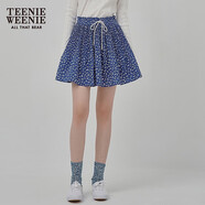 Teenie Weenie小熊半身裙女2025年夏季新款細褶碎花小清新文藝短裙