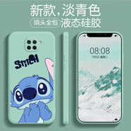 品陌 紅米10x 4G\/5G手機殼保護套 紅米10xpro防摔硅膠軟殼可愛(ài)卡通男女潮殼 淡青色-正臉史迪仔 紅米10X 5G