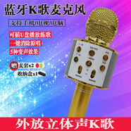 話(huà)筒音響一體式無(wú)線(xiàn)藍牙麥克風(fēng)手機電視通用型家用掌上k歌變聲器 土豪金【高品質(zhì)+咪套】+收納盒