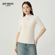 深呼吸DEEP BREATH女裝3D天衣無(wú)縫 修身純羊毛打底針織衫女A301155 白 S (2碼)